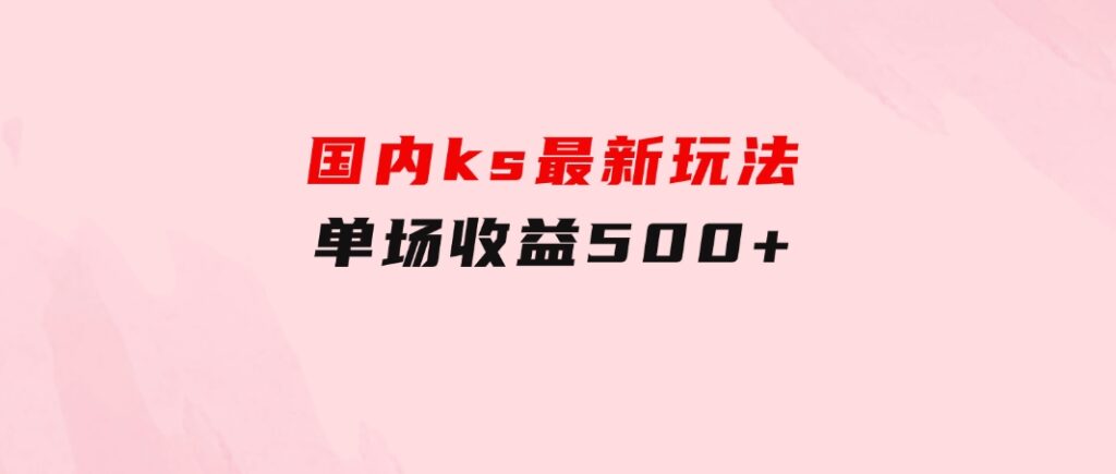 国内ks最新玩法单场收益500+-92资源网