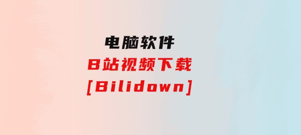 B站视频下载[Bilidown]-92资源网