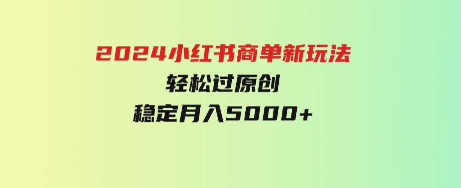 （9792期）小红书轻松过原创稳定月入5000+-92资源网