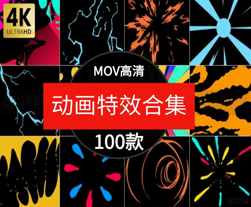 能量电流闪电液体飞溅卡通流体动画转场效果PR合成AE特效视频素材-92资源网
