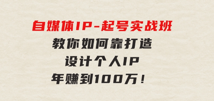 自媒体IP-起号实战班：教你如何靠打造设计个人IP，年赚到100万！-92资源网