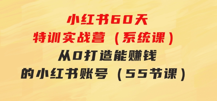 小红书60天特训实战营（系统课）从0打造能赚钱的小红书账号（55节课）-92资源网