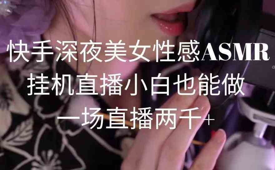 （9243期）快手深夜美女性感ASMR挂机直播，小白也能做，一场直播两千+-92资源网