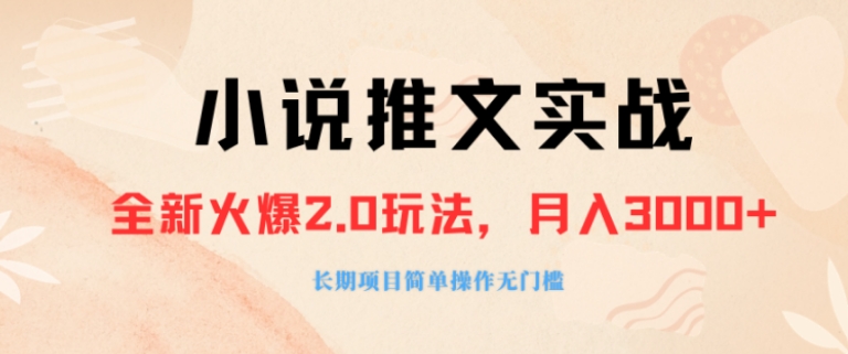 外面收费990的小说推广软件，零粉丝可变现，月入3000+，小白当天即上手-92资源网