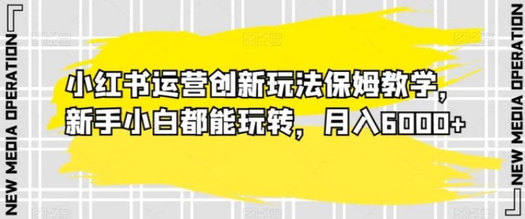 小红书运营创新玩法保姆教学，新手小白都能玩转，月入6000+【揭秘】-92资源网