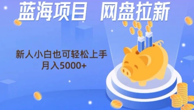 蓝海项目网盘拉新，新人小白也可操作，每月收入5000+-92资源网