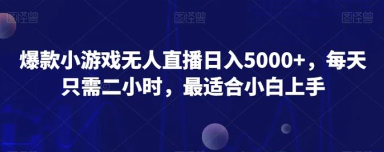 爆款小游戏无人直播日入5000+，每天只需二小时，最适合小白上手-92资源网