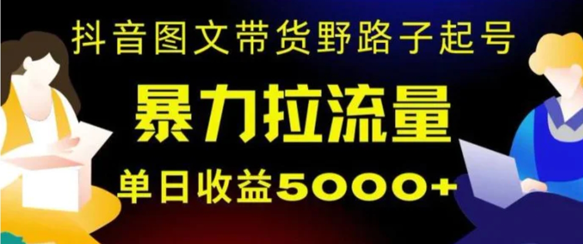 抖音图文带货暴力起号，单日收益5000+，野路子玩法，简单易上手，一部手机即可【揭秘】-92资源网