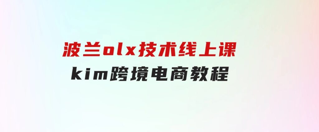 波兰olx技术线上课，kim跨境电商教程-92资源网