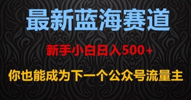 最新蓝海赛道，新手小白日入500+，你也能成为下一个公众号流量主【揭秘】-92资源网