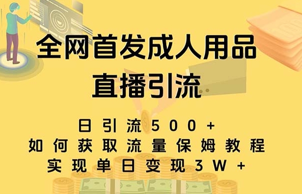 最新全网独创首发，成人用品直播引流获客暴力玩法，单日变现3w保姆级教程-92资源网