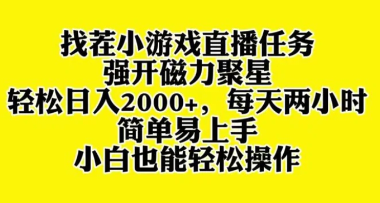 找茬小游戏直播，强开磁力聚星，轻松日入2000+，小白也能轻松上手-92资源网