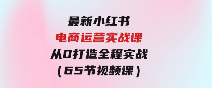 最新小红书·电商运营实战课，从0打造全程实战（65节视频课）-92资源网