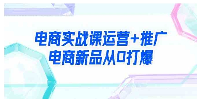 （9313期）电商实战课运营+推广，电商新品从0打爆（99节视频课）-92资源网