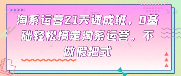 淘系运营21天速成班，0基础轻松搞定淘系运营，不做假把式-92资源网