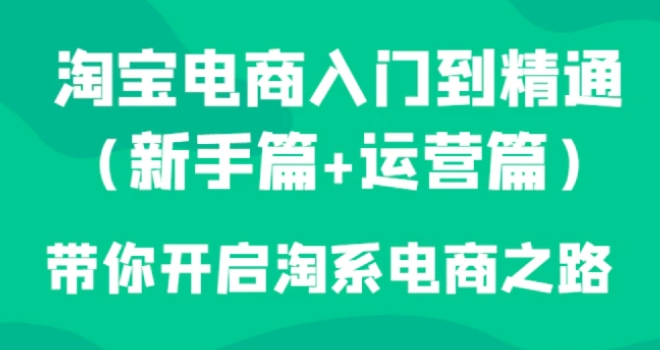 淘宝电商入门到精通带你开启淘系电商之路-92资源网