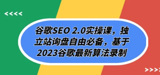 谷歌SEO2.0实操课，独立站询盘自由必备，基于2023谷歌最新算法录制（94节-92资源网