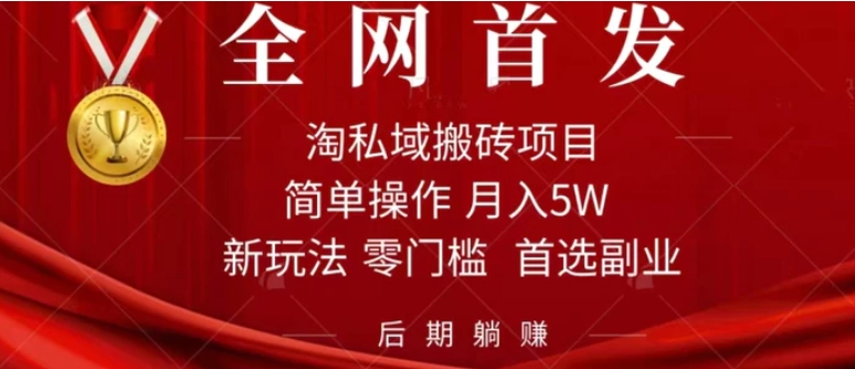 淘私域搬砖项目，利用信息差月入5W，每天无脑操作1小时，后期躺赚-92资源网