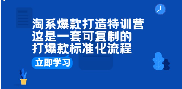 淘系爆款打造特训营：这是一套可复制的打爆款标准化流程-92资源网