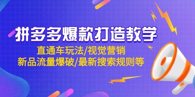 （14681期）拼多多爆款打造教学：直通车玩法/视觉营销/新品流量爆破/最新搜索规则等-副业项目资源网