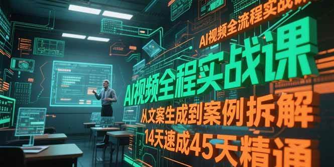 （15172期）AI视频全流程实战课，从文案生成到案例拆解，14天速成45天精通-92资源网