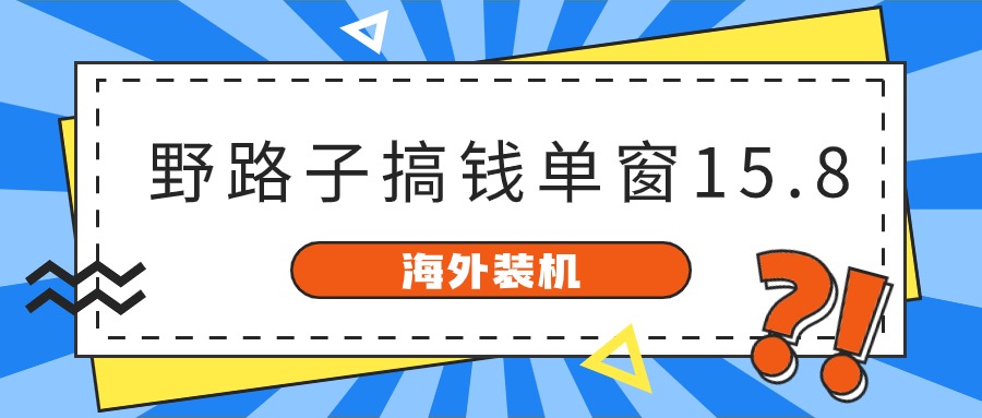 （10385期）海外装机，野路子搞钱，单窗口15.8，已变现10000+-92资源网