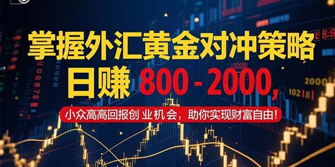 （15198期）掌握外汇黄金对冲策略，日赚 800 – 2000，小众高回报创业机会，助你实…-92资源网