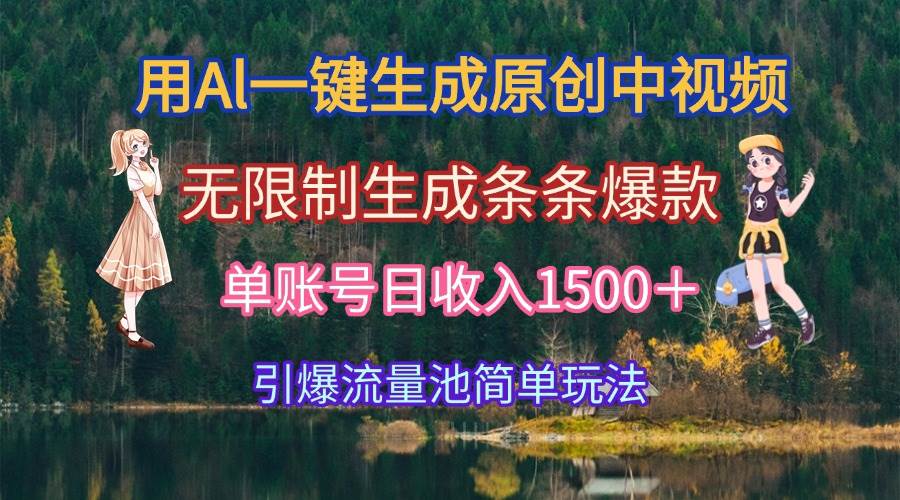 （15210期）用Al一键生成原创中视频，无限制生成条条爆款，单账号日收入1500＋引爆…-92资源网