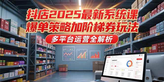 （15214期）抖店2025最新系统课，爆单策略加阶梯券玩法，多平台运营全解析-92资源网