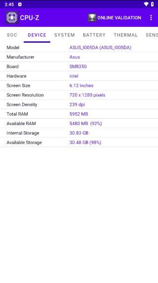 CPU-Z安卓版(手机硬件检测工具) v1.51 修改版-92资源网