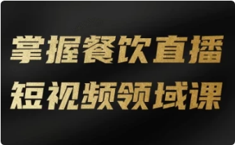 掌握餐饮直播短视频领域课-92资源网