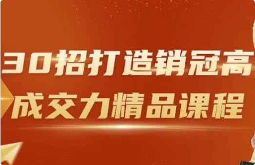 30招打造销冠高成交力精品课程-92资源网