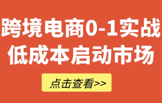 跨境电商0-1实战低成本启动市场-副业项目资源网