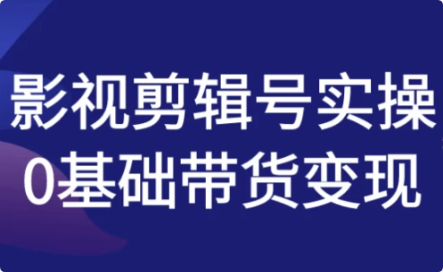 影视剪辑号实操0基础带货变现-92资源网