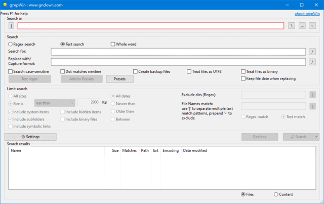 grepWin(正则表达式搜索工具) v2.1.9 便携版-92资源网