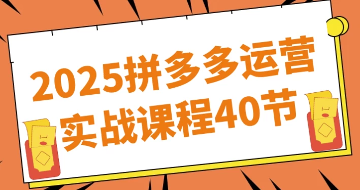 2025拼多多运营实战课程40节-92资源网