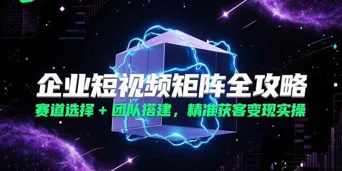 （15242期）企业短视频矩阵全攻略，赛道选择+团队搭建，精准获客变现实操-92资源网