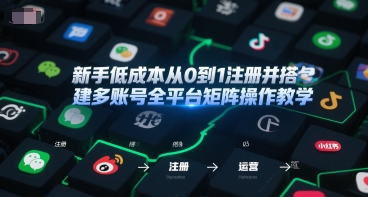 新手低成本从0到1注册并搭建多账号全平台矩阵操作教学，手机号-邮箱-IP-工具-92资源网