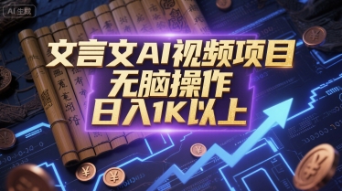 文言文AI视频项目，无脑操作，日入1K以上-92资源网