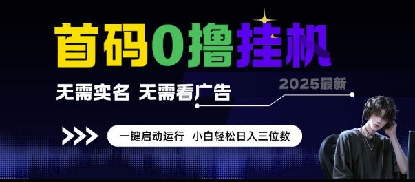 首码0撸挂G项目，无需实名无需看广告 一键启动运行，小白轻松日入三位数【揭秘】-92资源网
