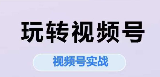 玩转视频号，视频号实战系列课-92资源网