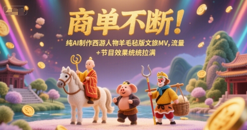 商单不断！纯AI制作西游人物羊毛毡版文旅MV，流量+节目效果统统拉满-92资源网