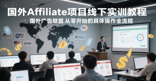国外Affiliate项目线下实训教程，国外广告联盟从零开始的具体操作全流程-92资源网