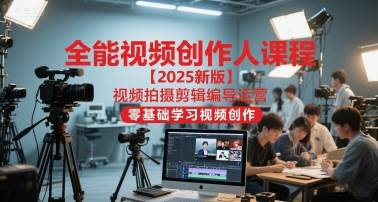 全能视频创作人课程【2025新版】视频拍摄剪辑编导运营，零基础学习视频创作-92资源网