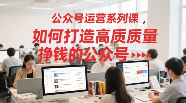 公众号运营系列课，如何打造高质量挣钱的公众号-92资源网