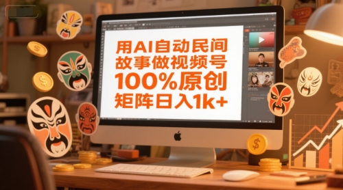 用AI自动民间故事做视频号，100%原创，矩阵日入1k+-92资源网