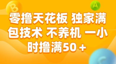 零撸天花板，独家满包技术，不用养机，一小时撸满50+，收益稳定【揭秘】-92资源网