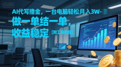 AI代写撸金，一台电脑轻松月入1-3W，做一单结一单，收益稳定【附工具教程】-92资源网