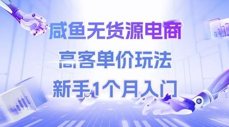 咸鱼无货源电商，高客单价玩法，新手1个月入门-92资源网