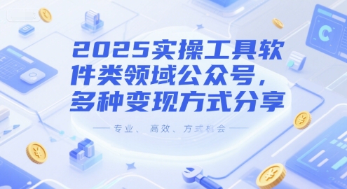 2025实操工具软件类领域公众号，多种变现方式分享-92资源网